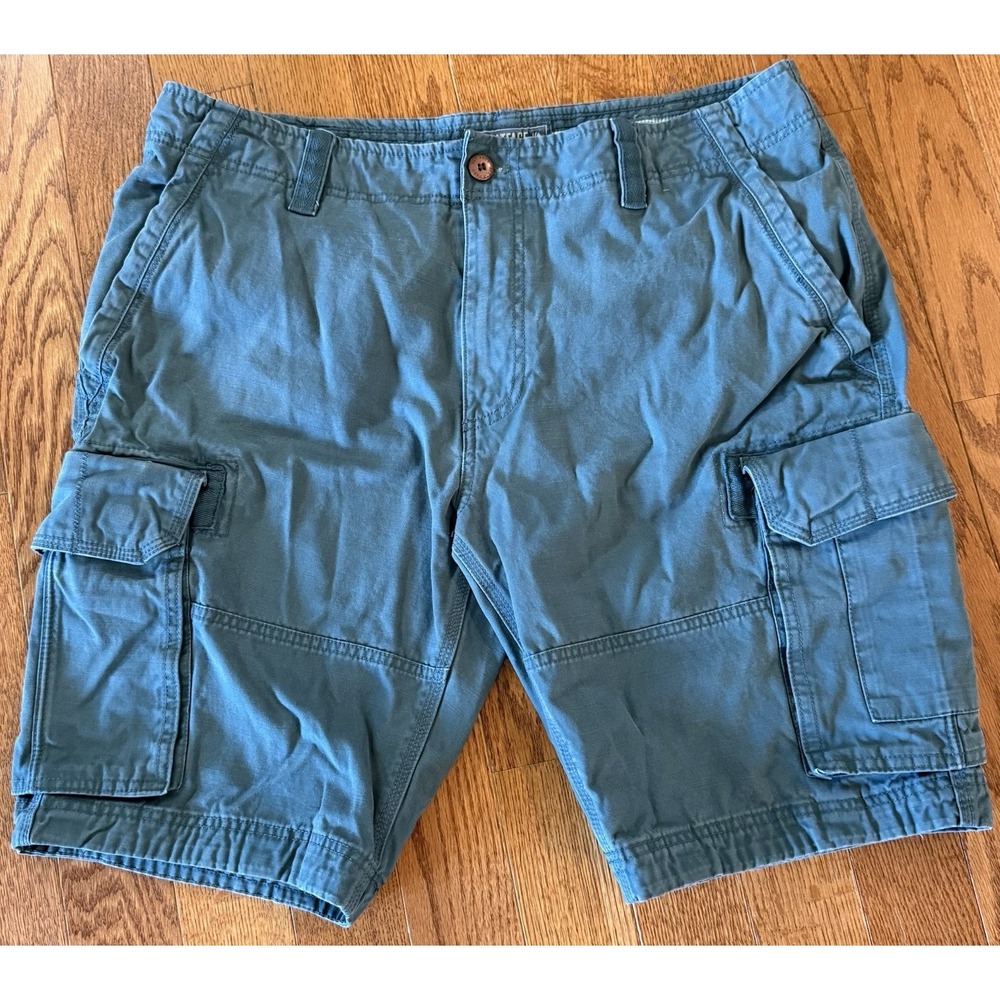 FAT FACE Men's Breakyard Cargo Shorts Size 38 Greenish Blue Heavy Combat Casual